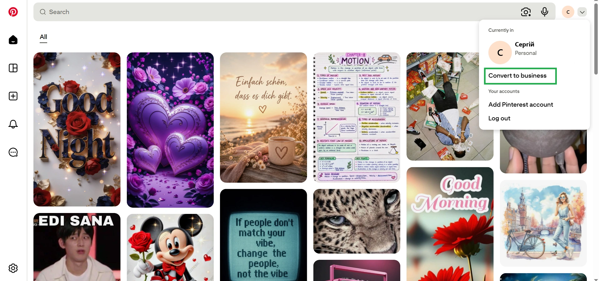 Wie man ein persönliches Konto in ein Geschäftskonto bei Pinterest umwandelt