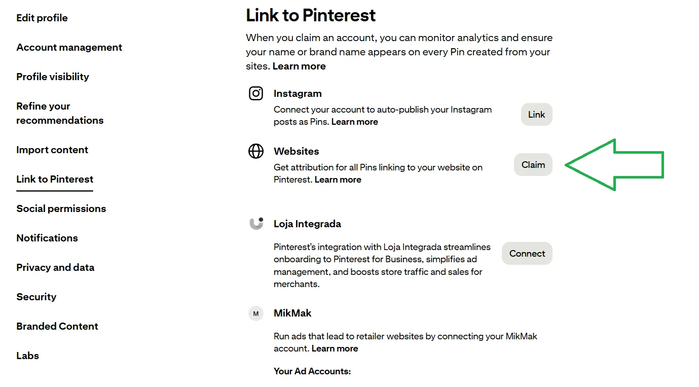 Wie man die Website auf Pinterest verifiziert