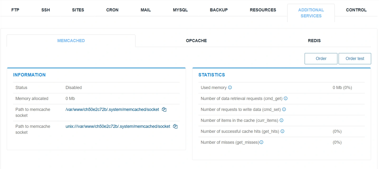 Instructions for enabling caching in the Cityhost control panel