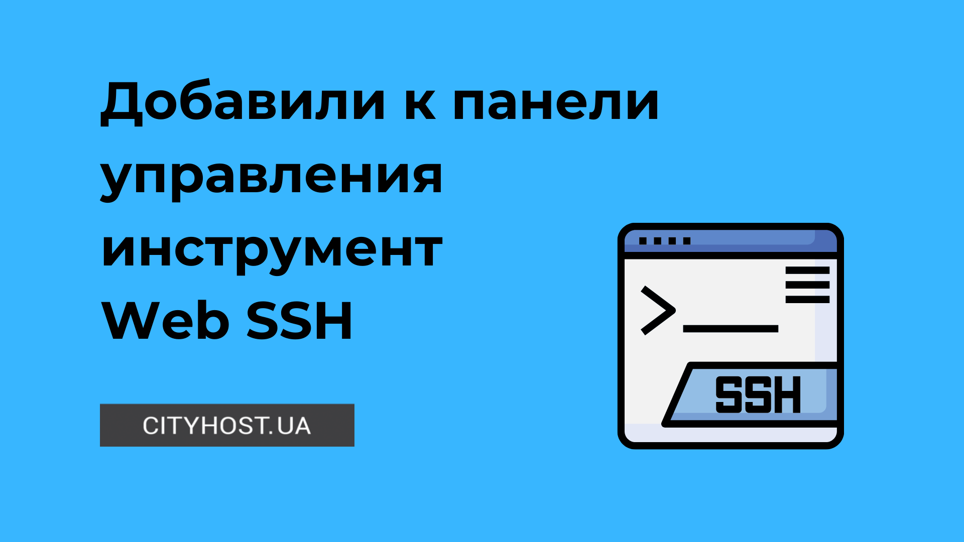 Web SSH — новый инструмент на панели управления для простого подключения  через протокол безопасного соединения SSH.